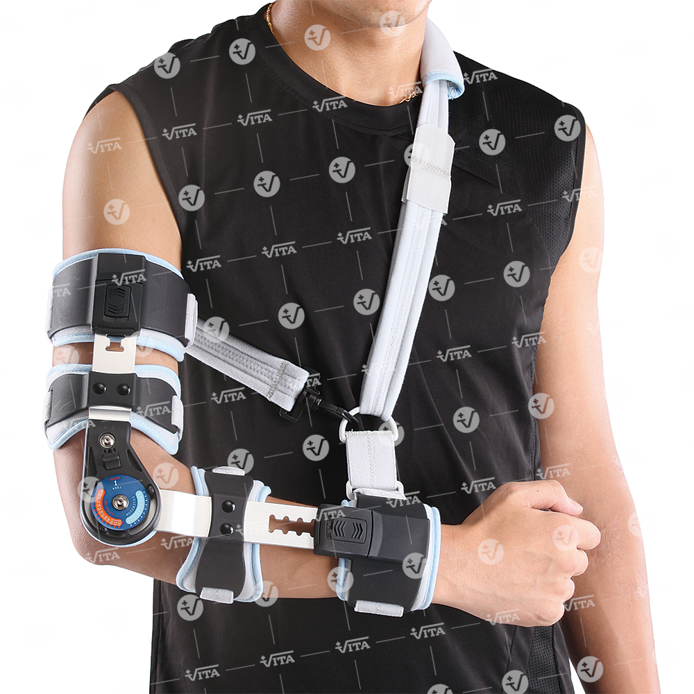 Light, multi-functional elbow brace for post-op recovery