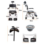 Καρέκλα αλουμινίου τροχήλατη, αδιάβροχη με WC