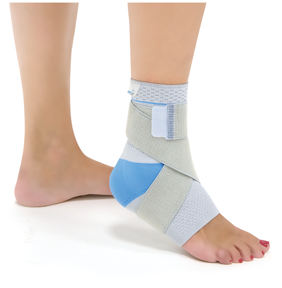 ANKLE BRACE WITH SILICONE AND STRAPS