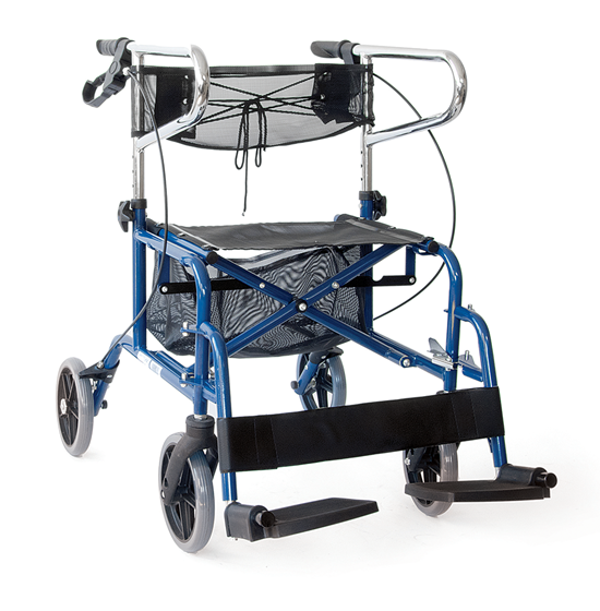"Rollator" walker with footrests