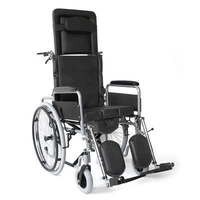 Wheelchair with tilting  backrest and WC