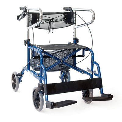 "Rollator" walker with footrests